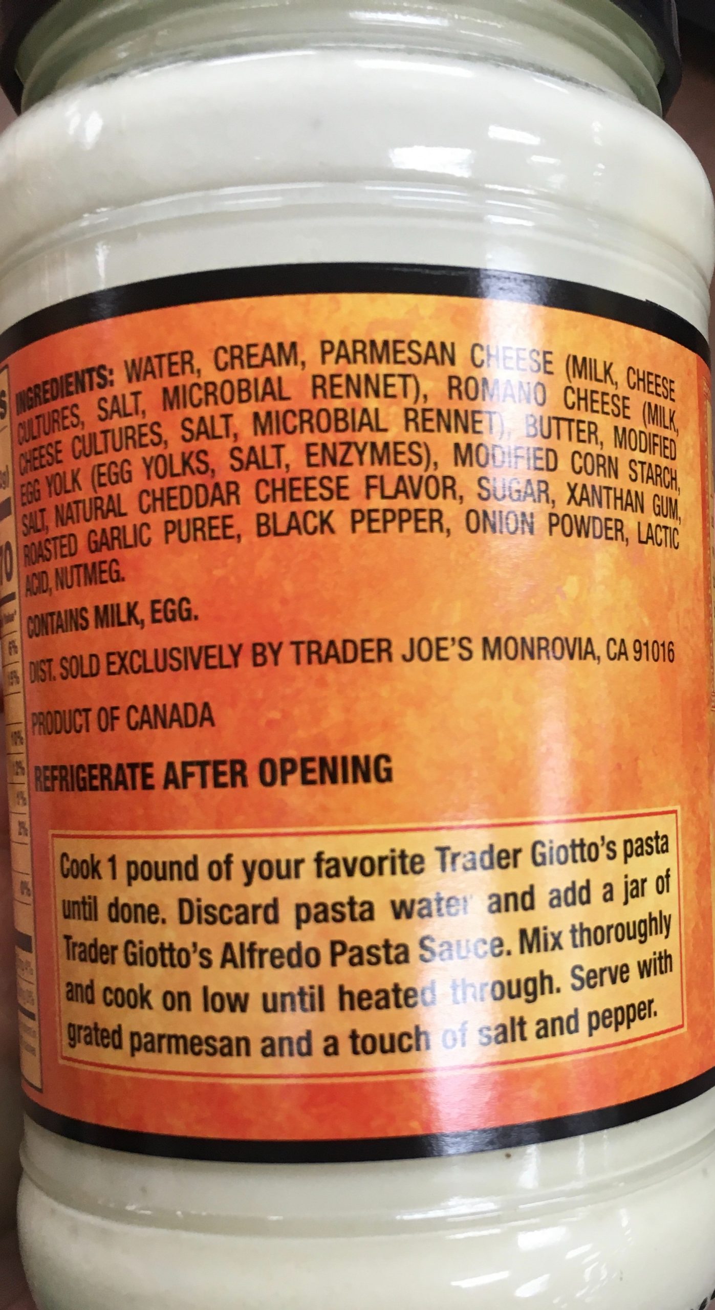 Trader Joe's Alfredo Sauce Trader Joe's Reviews