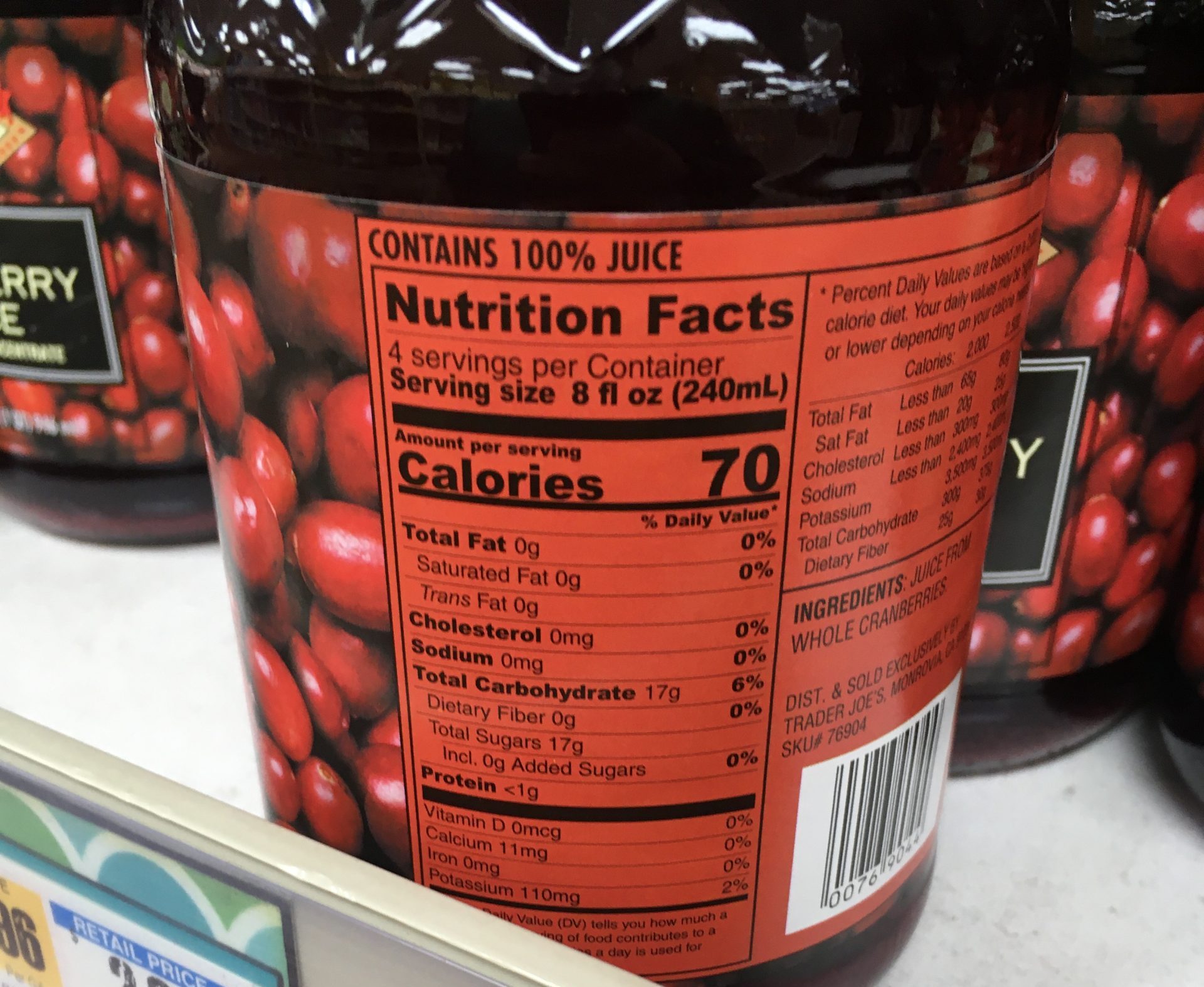Trader Joe's Cranberry Juice Trader Joe's Reviews