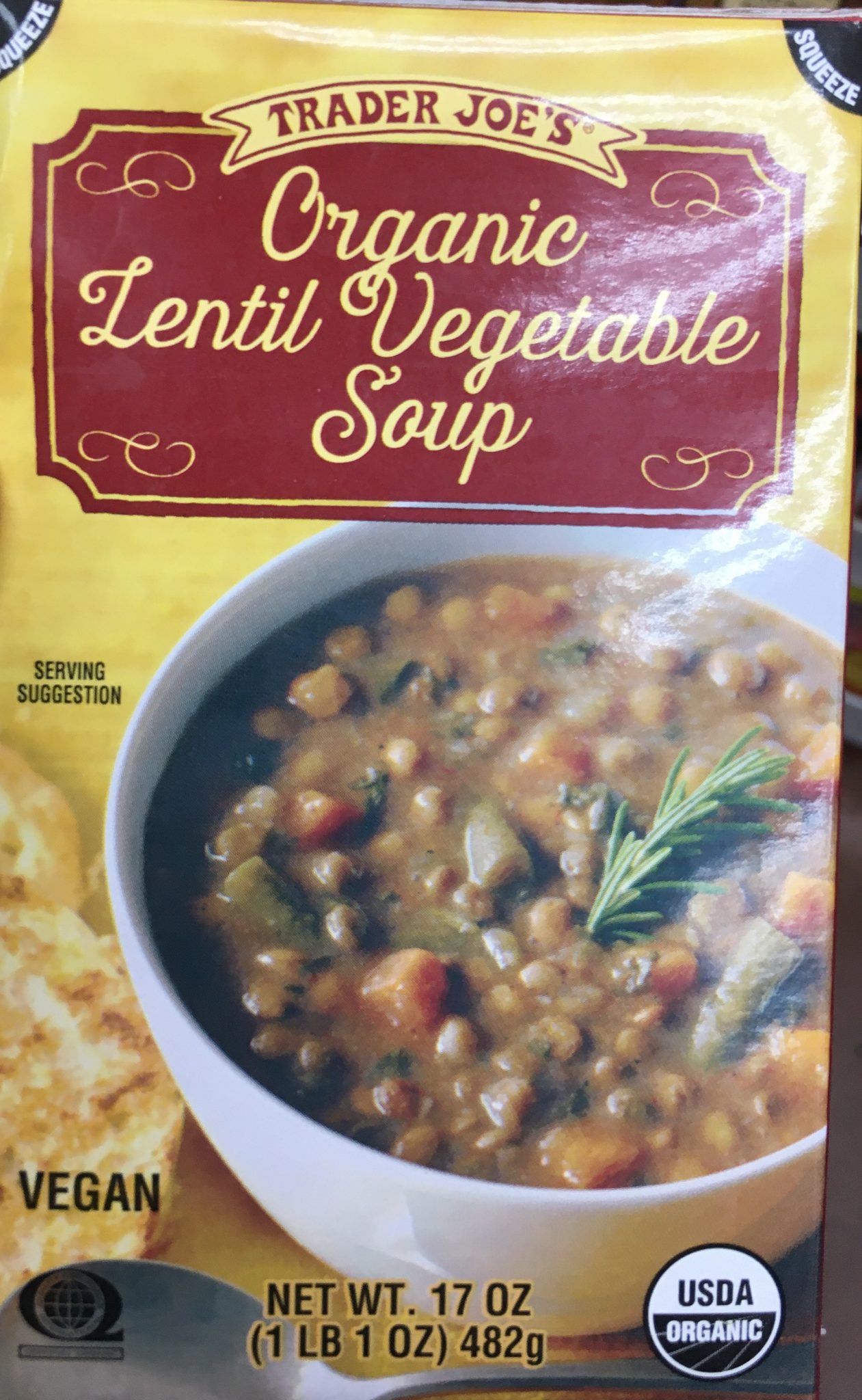Trader Joe's Lentil Soup, Organic with Vegetables Trader Joe's Reviews