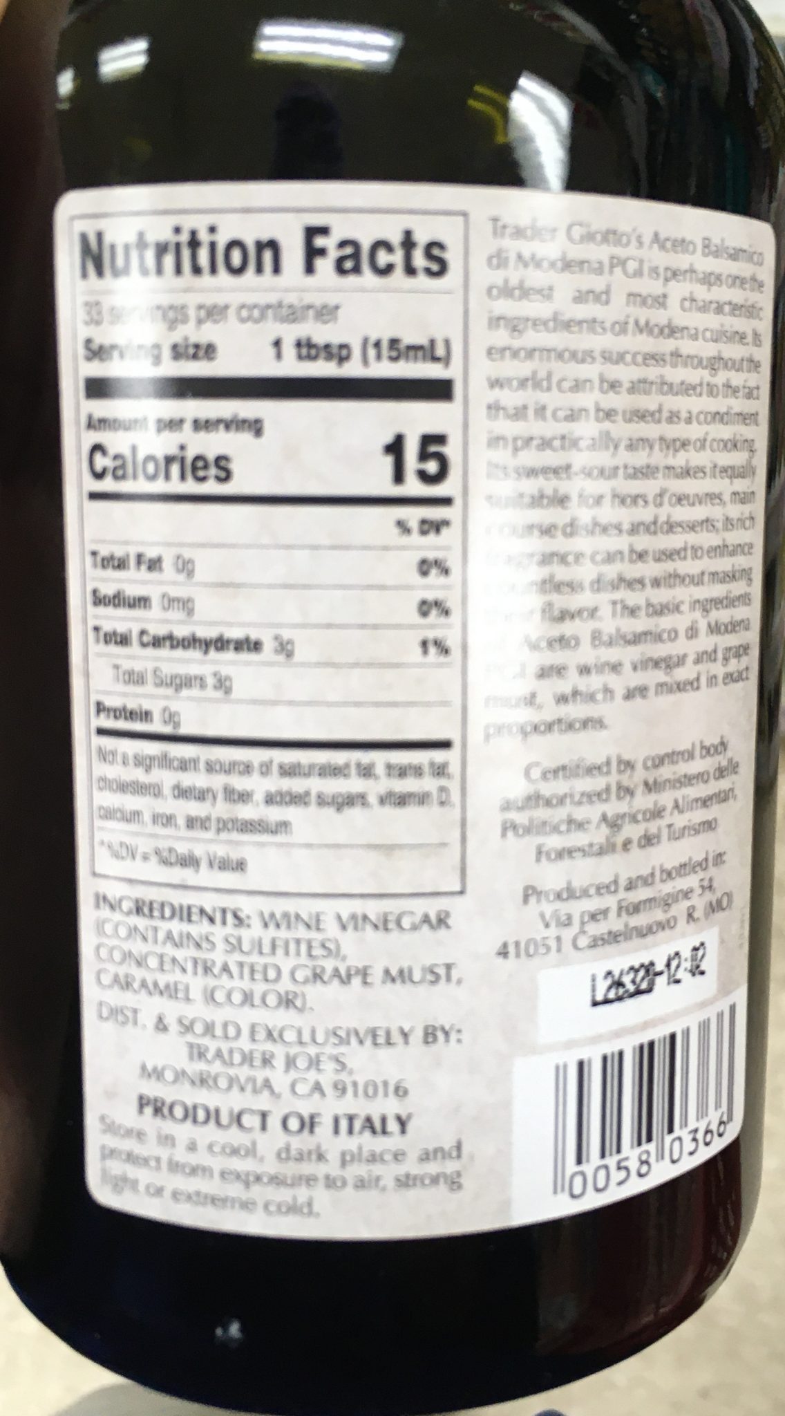 Trader Joe's Balsamic Vinegar, Made in Modena Trader Joe's Reviews