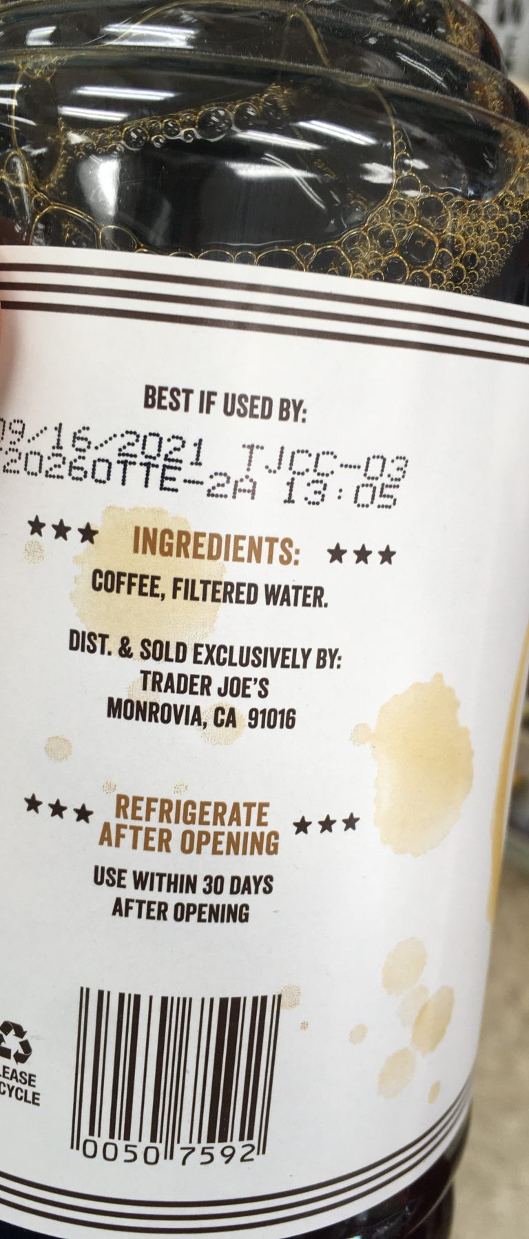 Trader Joe's Cold Brew Concentrate, 100 Arabica Trader Joe's Reviews