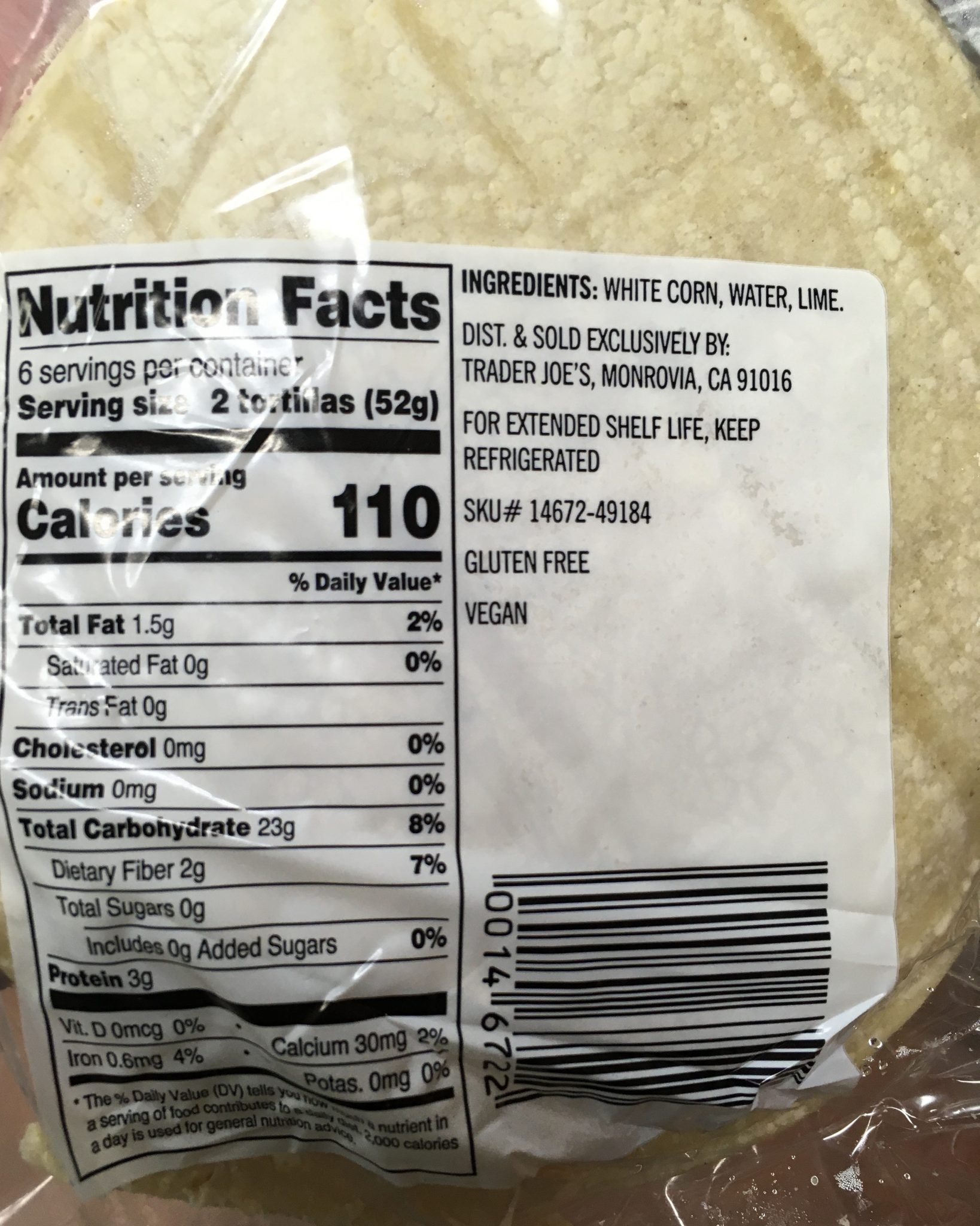 Trader Joe's Corn Tortillas, White Corn Trader Joe's Reviews
