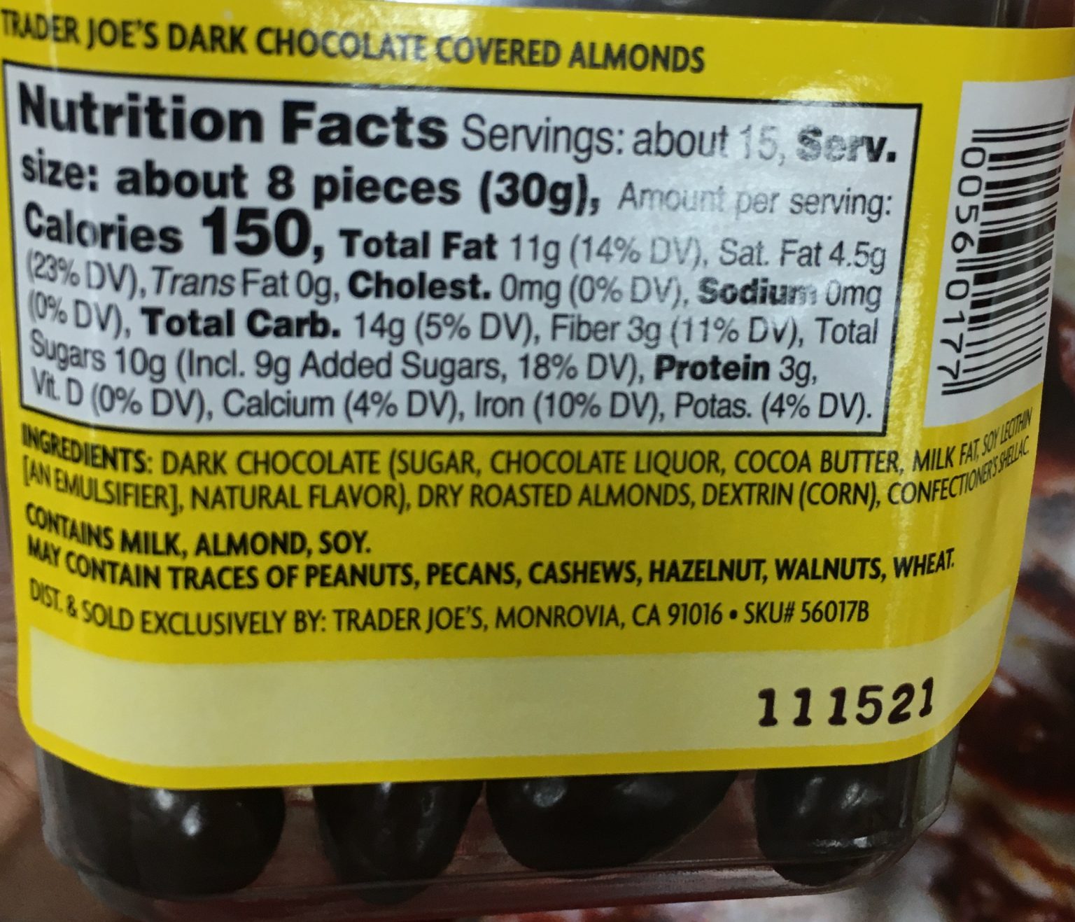 Trader Joe's Dark Chocolate Almonds Trader Joe's Reviews