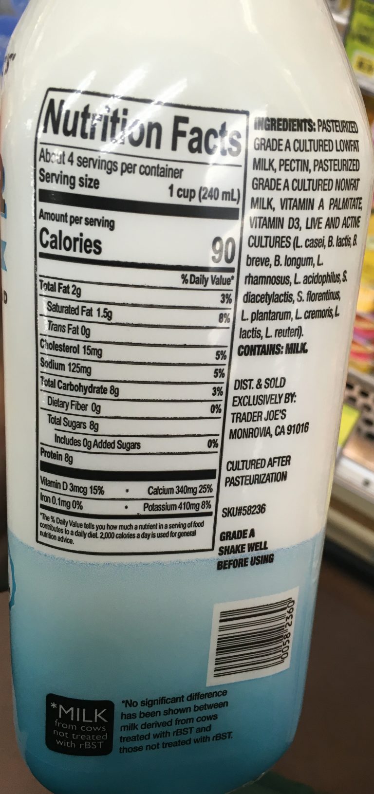 Trader Joe's Kefir, Cultured Low Fat Milk Trader Joe's Reviews