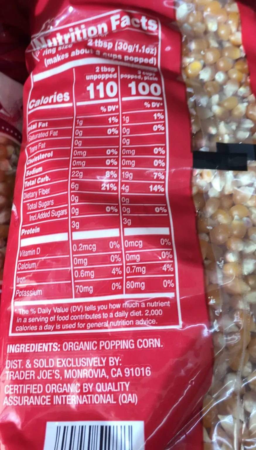 Trader Joe's Popcorn, Organic Whole Grain - Trader Joe's Reviews