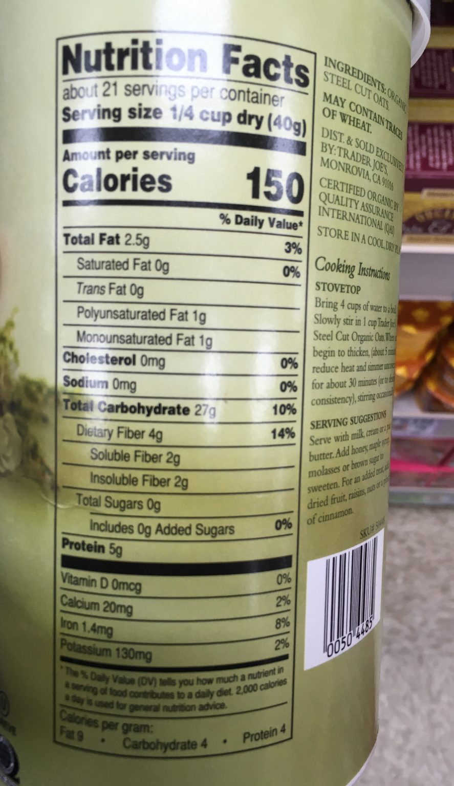 Trader Joe's Steel Cut Oats, Organic Trader Joe's Reviews