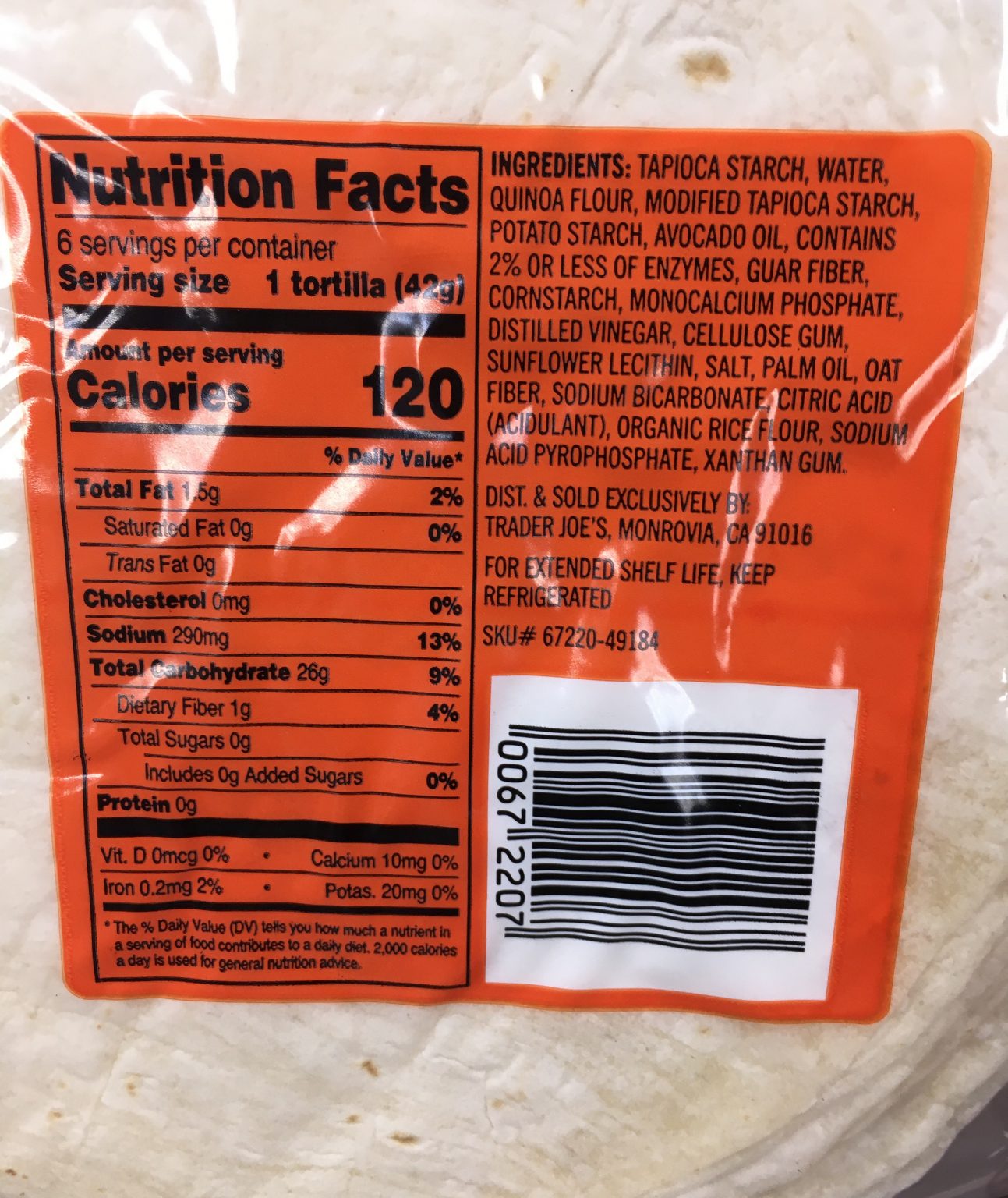 Trader Joe&amp;#39;s Gluten Free Tortillas, with Quinoa Flour - Trader Joe&amp;#39;s ...