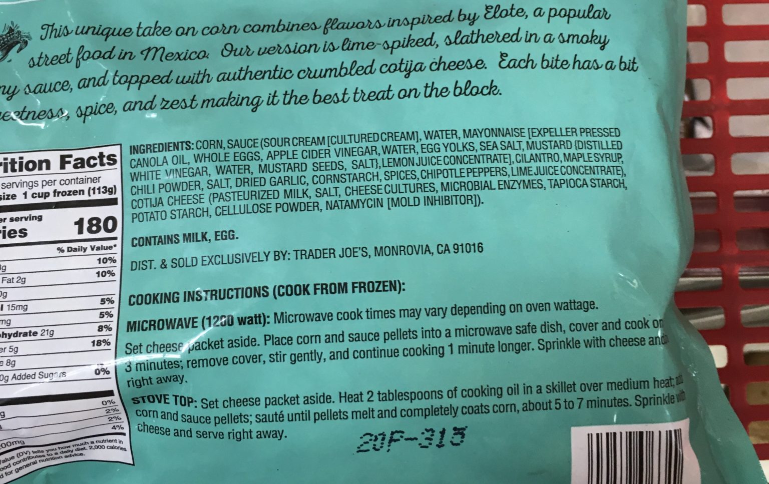 Trader Joe's Mexican Corn, with Cotija Cheese Trader Joe's Reviews