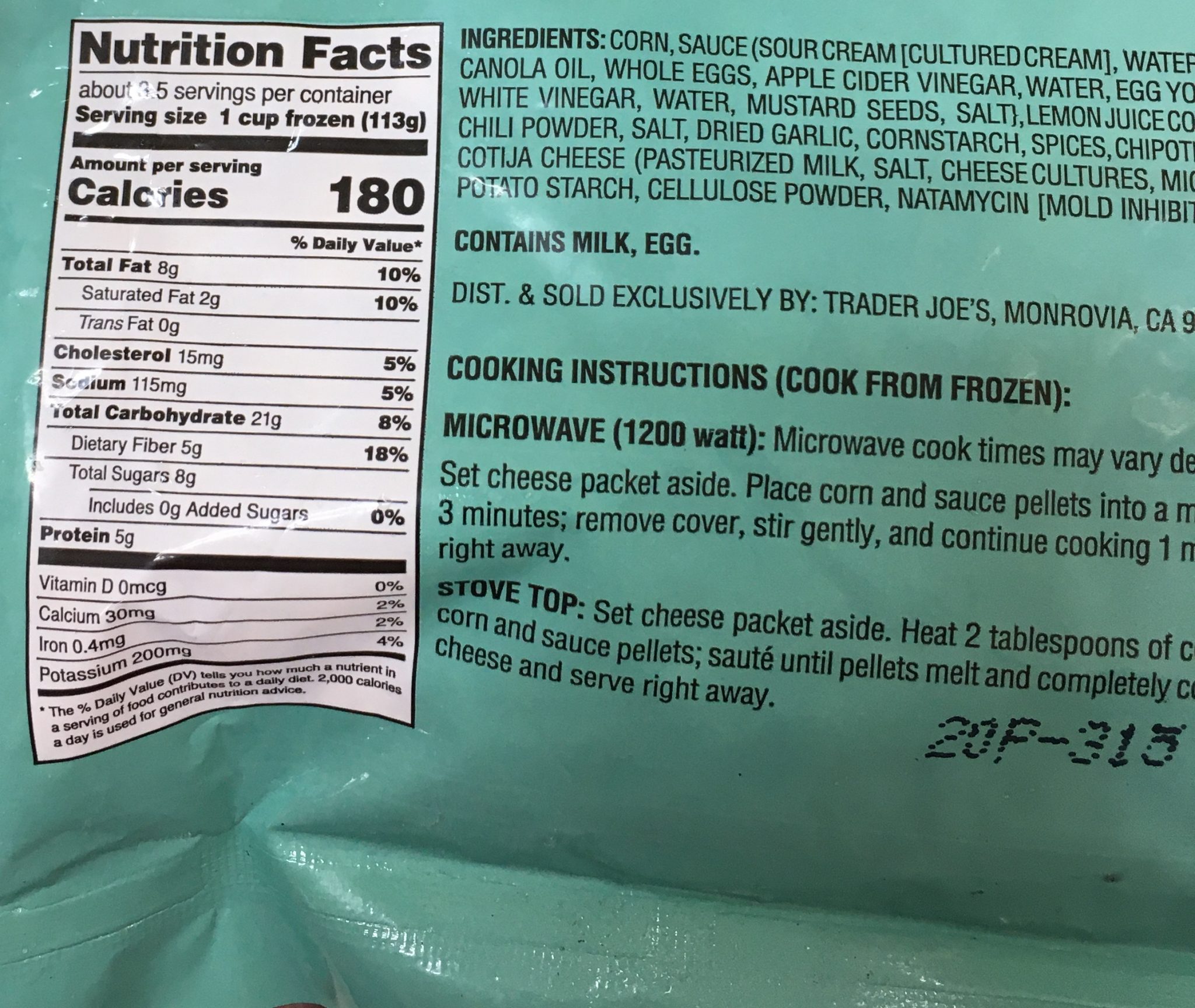 Trader Joe's Mexican Corn, with Cotija Cheese Trader Joe's Reviews