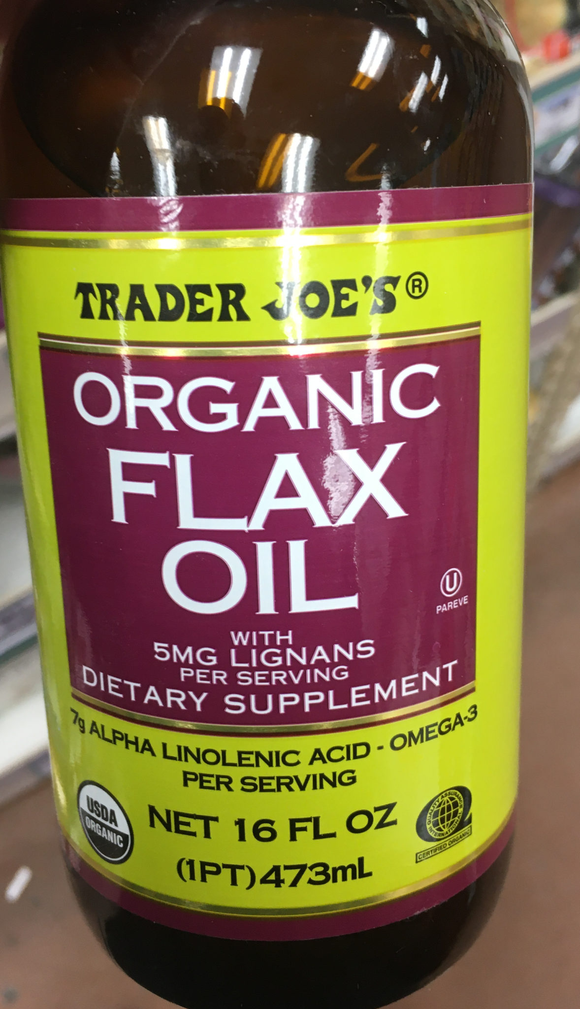 Trader Joes Organic Flax Oil