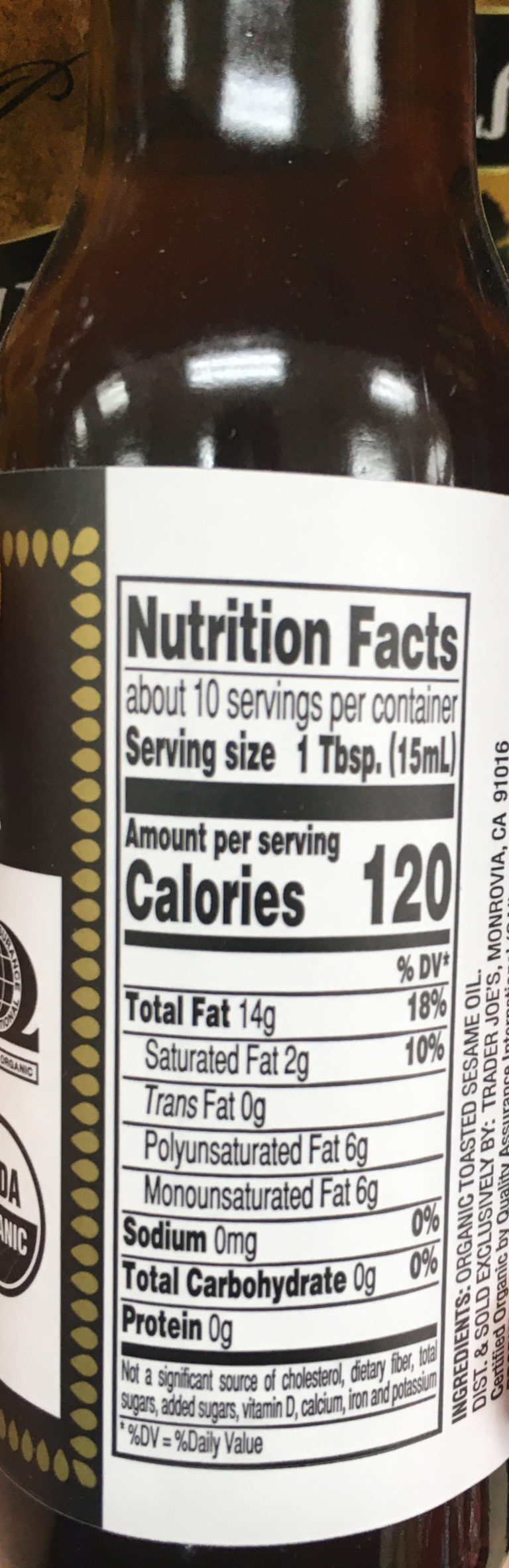 Trader Joe's Sesame Oil, Organic Toasted Trader Joe's Reviews