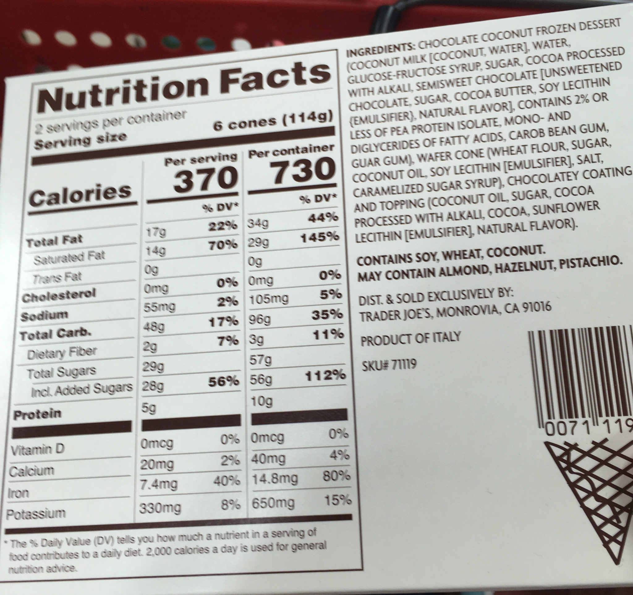 Trader Joe's Hold the Dairy Cones, Vegan Chocolate Cones Trader Joe's
