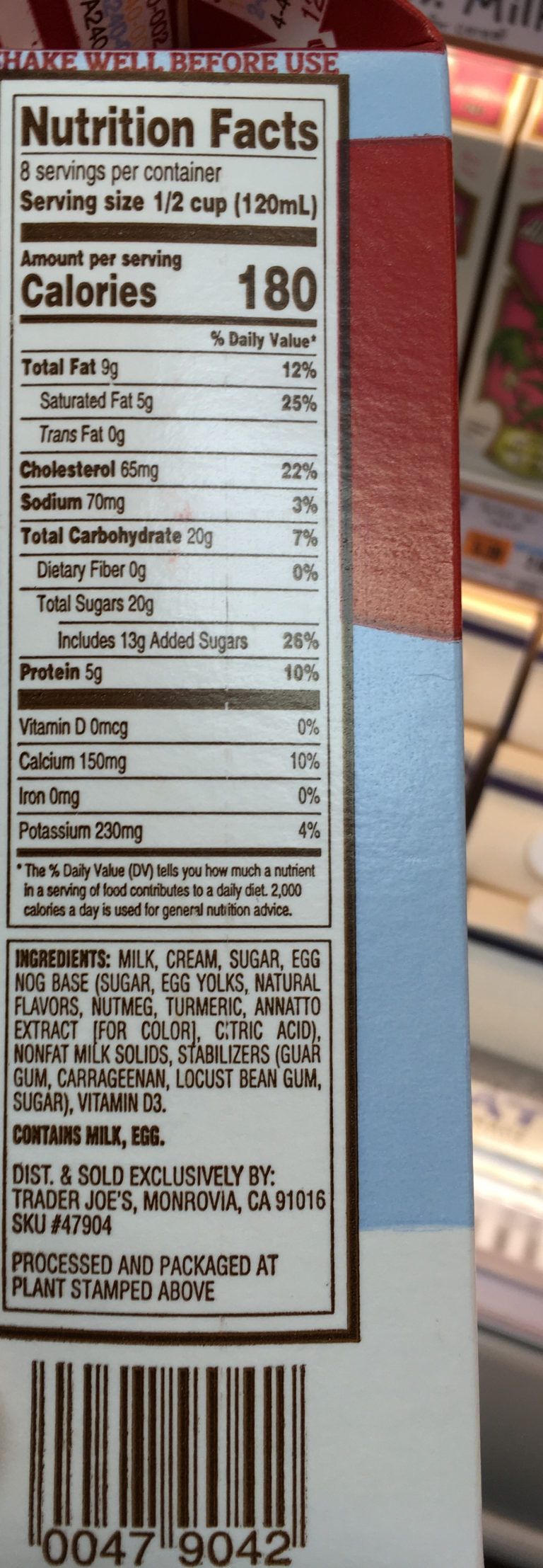 Trader Joe's Eggnog, Seasonal Trader Joe's Reviews