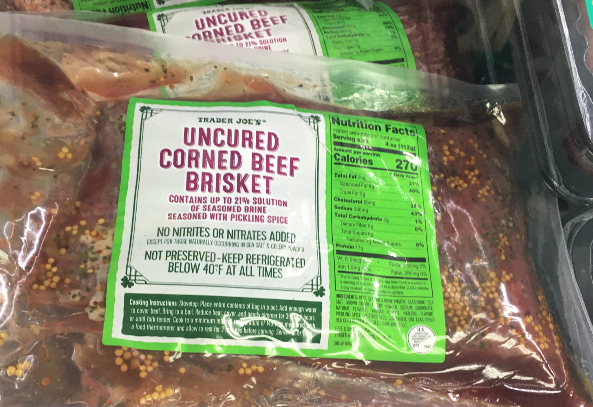 Trader Joe's Corned Beef, Uncured Brisket Trader Joe's Reviews
