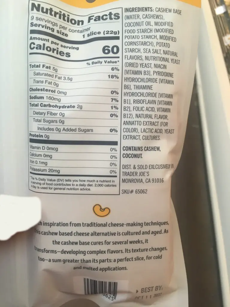 Trader Joe's Vegan Cheese, Cashew Cheese Trader Joe's Reviews